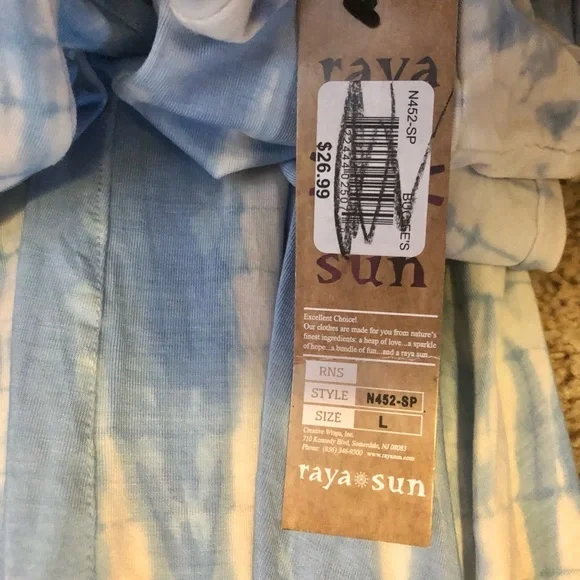 Rays Sun Tie-Dye V-Neck Women's Dress L New - Picture 12 of 12